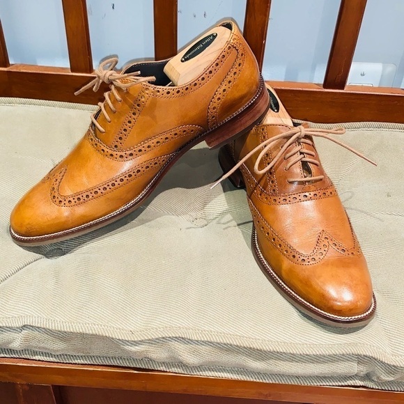 Cole Haan British Tan Wing Tip Oxfords. - Picture 1 of 15